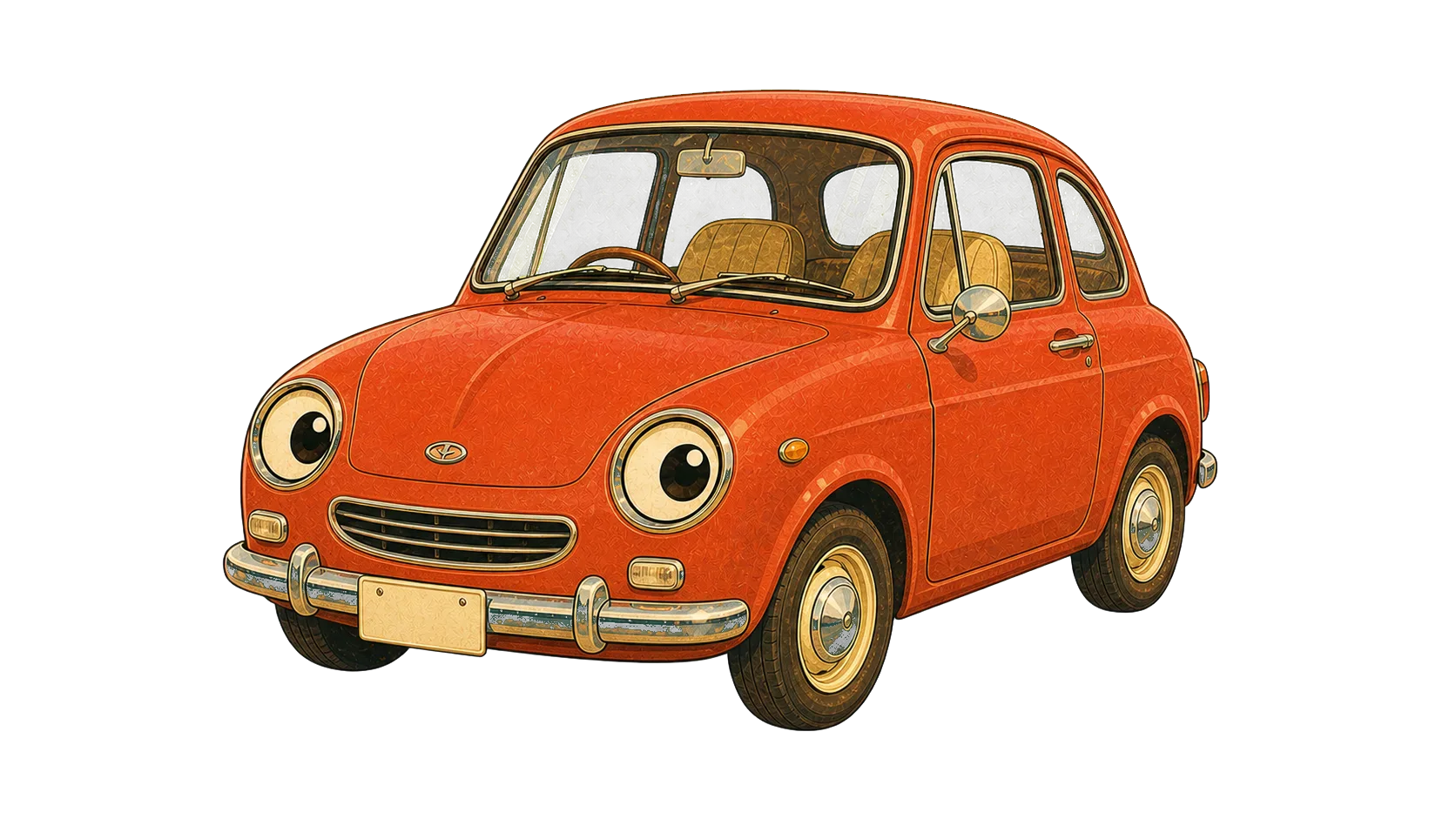 へこみ修理の相談に来た赤い車